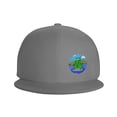 thumbnail image 3 of DouZhe Flat Brim Cap Snapback Hat, Cartoon Fishing Frog Prints Adjustable Gray Adult Baseball Cap, 3 of 6