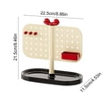 thumbnail image 3 of Desk Jewelry Organizer, Pegboard Display Stand for Earrings, Necklaces, Rings, Storage Box for Small Accessories, Compact ABS Material with Red Bow for Vanity Table and Desk Organization, 3 of 7