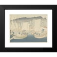 thumbnail image 2 of Hirafuku Hyakusui 18x14 Black Modern Framed Museum Art Print Titled - Boats in the Port of Shiogama (1917), 2 of 5