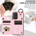 thumbnail image 5 of Nalacover for Samsung Galaxy A52 4G/5G Wallet Case with Card Slots & Metal Finger Ring, Durable PU Leather Back Double Magnetic Botton Flip Kickstand Purse Shockproof Phone Case,Rosegold, 5 of 10