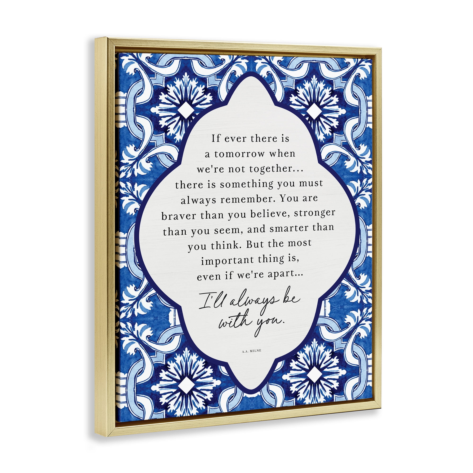 Always Be With You Inspiration Gold Framed Floater Canvas Wall Art, design by Lettered and Lined