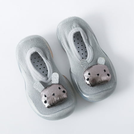 

Tejiojio Winter Socks Clearance Toddler Baby Girls Kids Rabbit Soft Sole Rubber Shoes Socks Slipper Stocking