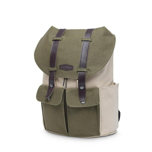 TruBlue The Pioneer Backpack 13" Laptop For School, College, Travel, Canvas Material 12L Capacity, Green