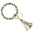 thumbnail image 2 of SAYFUT Handmade Wristlet Round Key Ring Chain Leather/ Silicone Oversized Bracelet Bangle Keychain Holder Tassel for Women Girl, 2 of 6