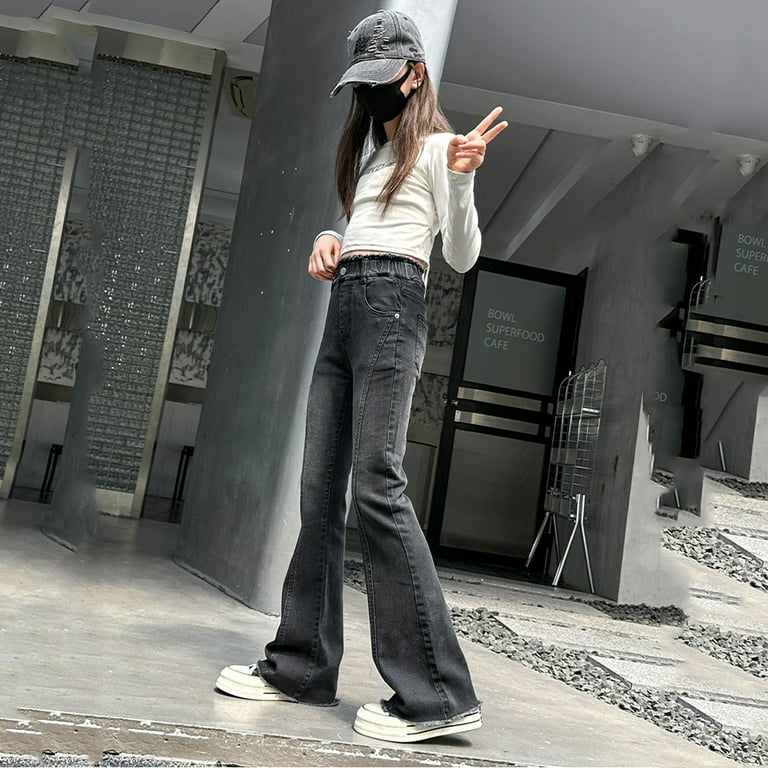 Style Cute Jeans For Kids Kids Girls'Fashion Jeans Denim Elastic