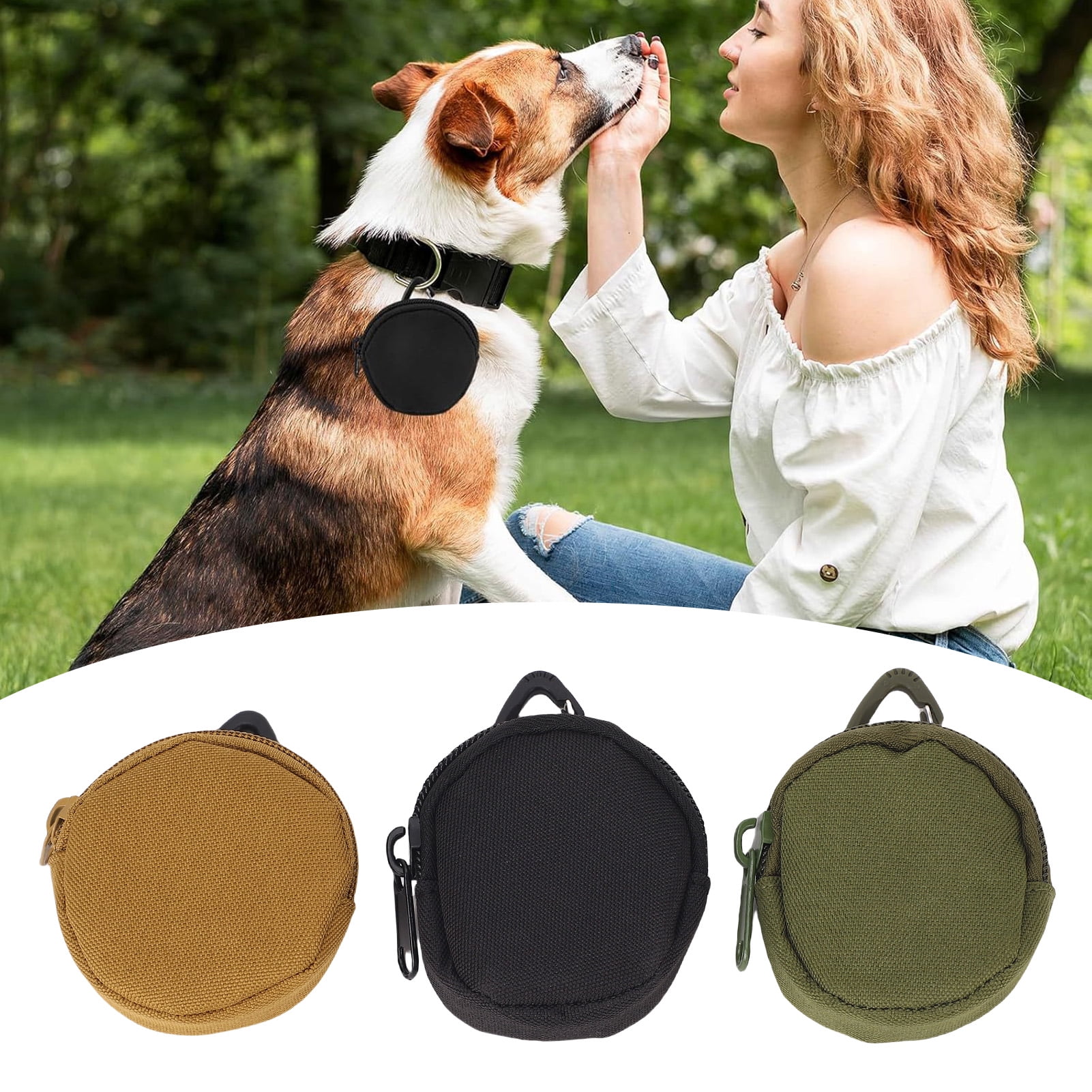 Dog Training Treat Bag, Portable 3pcs Easy To Clean Dog Treat Pouch Breathable  for Walking