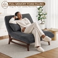 thumbnail image 3 of ANPOO 51''Armless Lounge Chair, 2-in-1 Convertible Floor Sofa Bed with Solid Wood Frame, Full Memory Foam Corduroy Accent Chair with Lumbar Pillow, Ergonomic Support for Living Room Bedroom Office, 3 of 10