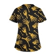 thumbnail image 3 of Tops Cortos para las Mujeres, Halloween Impreso en Cuello en V con Bolsillo, Moda Casual Manga Corta, 3 of 5
