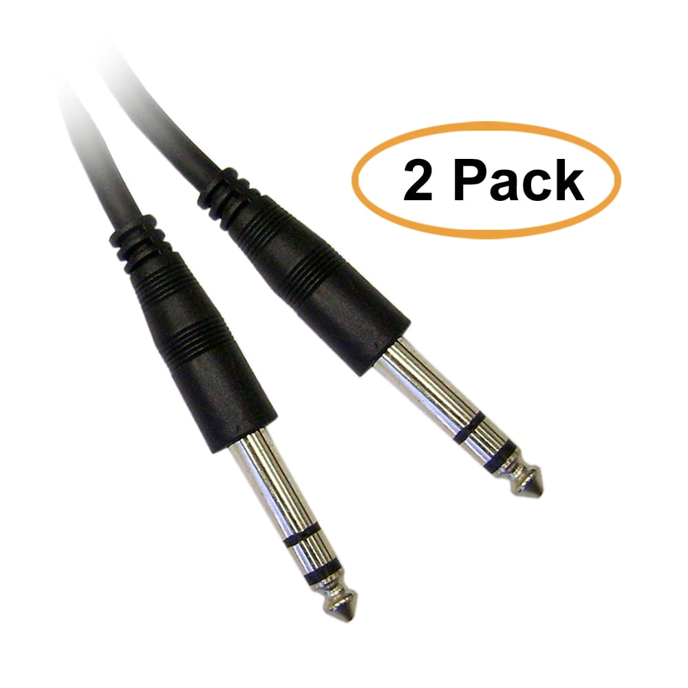 C&E 1/4 Inch Stereo Audio Patch Cable, 1/4 Male, 15 Feet, 2 Pack