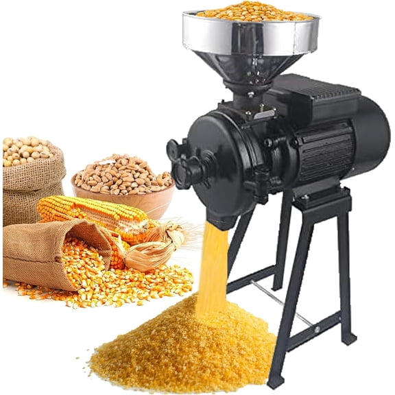 3000W Commercial Grain Grinder Mill, Electric Dry Grain Grinder Mill Powder Machine, Dry Cereals Rice Wheat Corn Mills with Funnel, 110V