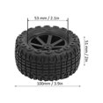 thumbnail image 3 of 4pcs 1/10 RC Car Tire Rubber OffRoad Vehicle Tyre Sqaure Tooth Wheel Tires for HIMOTO DREKKER(Black 10056 ), 3 of 4