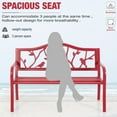 thumbnail image 5 of Alpha Joy 50" Outdoor Bench Metal Patio Garden Bench for Lawn, Park, Porch, Backyard, Deck - Red Bird, 5 of 6