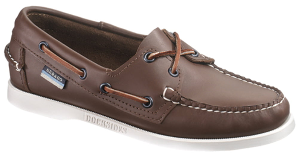 LADIES SEBAGO DOCKSIDES CHOCOLATE LEATHER LACE UP BOAT SHOES 