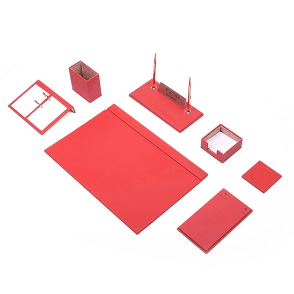 Desk Organizers And Accessories 9 pcs-Office Desk Accessories-Desk Organizer Set-Desk Pads & Blotters-Office Organizer Set-Leather Desk Organizer