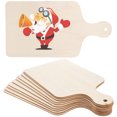 thumbnail image 1 of 10pcs DIY Unfinished Wooden Cutting Board Wood Chopping Board with Handle, 1 of 9