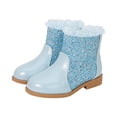 thumbnail image 1 of NOKIO Girls 𝖢ombat Boots Sparkly Fleec𝖾 Lined Ankle Boots with Ruffled Design, Non-𝖲lip Water-Resistant Winter Cute Shoes for Kids, 1 of 9