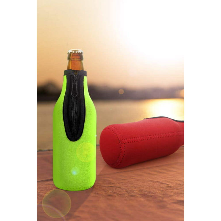 Juvale Beer Bottle Insulator Sleeves (4 Pack) Neoprene Cooler with Zipper  Assorted Colors
