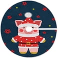 thumbnail image 1 of FMSHPON Cute Christmas Piggy Xmas Christmas Tree Skirt Stand Mat for Holiday Party Decoration Indoor Outdoor 36 inches, 1 of 6