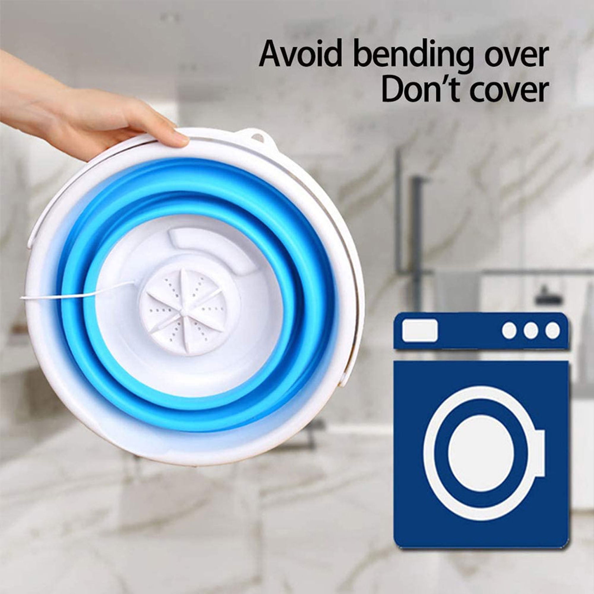3 IN 1 Folding Laundry Tub Basin Washing Automatic Clothes Washing Bucket Tool