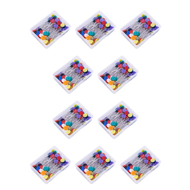sweethay Alfileres de confección, tela de fijación de posicionamiento, agujas de acero para coser, accesorios para herramientas de costura, Flor Oscura 50PCS 10Conjunto