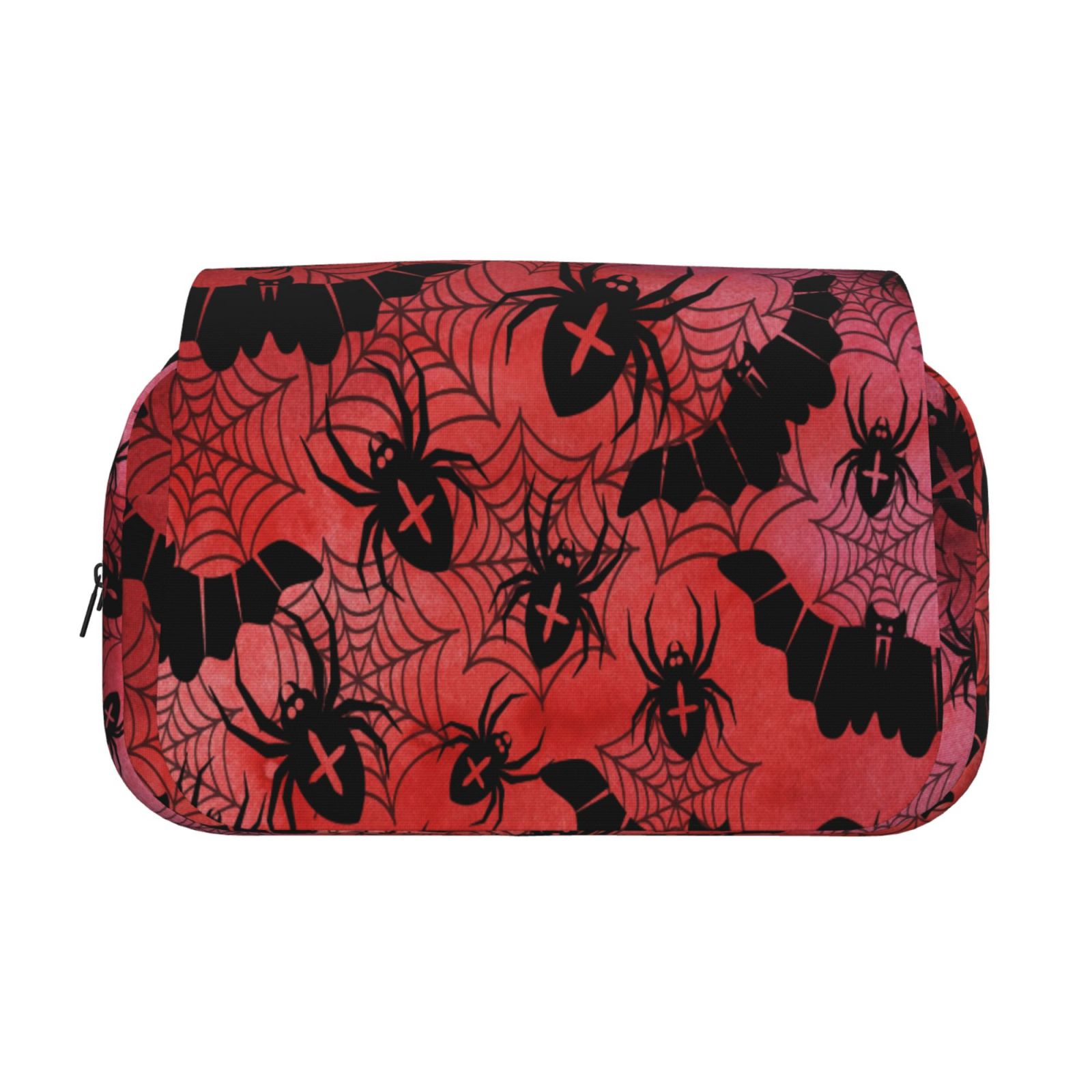 Rateoe Bats And Spiders Pattern Double Clamshell Pen Case, Storage Organizer with Two Zipper Compartments– Holds Up to 50 Pencils & Pens