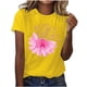 thumbnail image 2 of Fiudx Ofertas de La Semana Mujer Verano Ocio Moda Estampado de Flores Cuello Redondo Manga Corta Top/Camisa, 2 of 4
