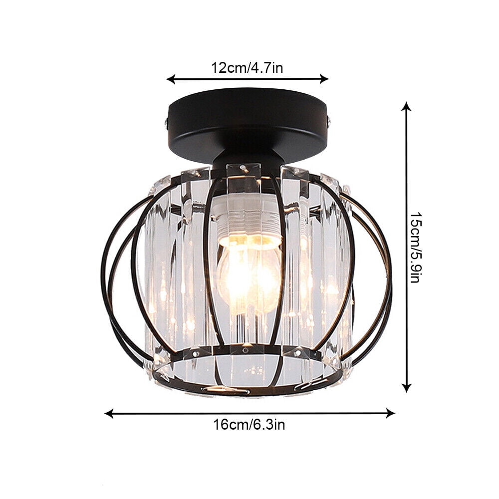 TFCFL Crystal Chandelier Aisle Hallway Pendant Light Flush Mount Modern Ceiling Lamp Fixture E27