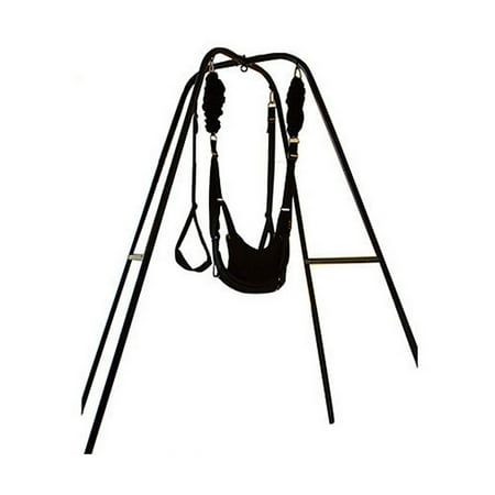 Patio Swing With Stand Heavy Duty Indoor Swing Stand with Bungee Swing Set Compatible to All Indoor Porch Swings ()