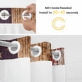 thumbnail image 3 of No Hook Shower Curtain with Snap in Liner, Independence Day American Flag Waterproof Fabric Bathroom Curtain Mesh Top Window, Baseball Sport Retro Wood Grain Shower Curtains 72x72in, 3 of 9