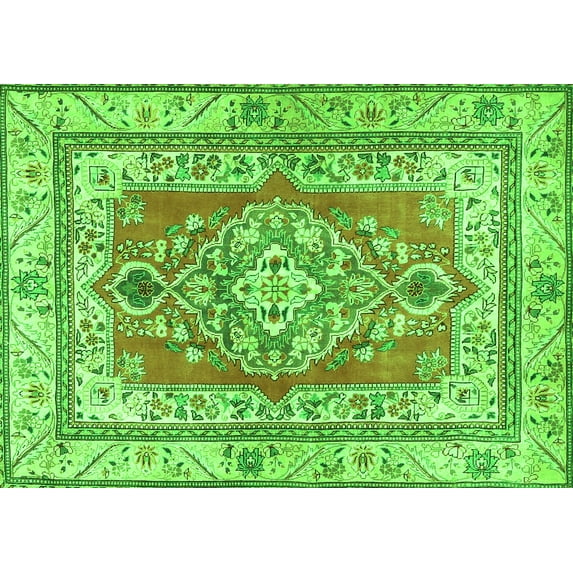 Ahgly Company Indoor Rectangle Persian Green Traditional Area Rugs, 6' x 9'