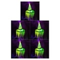 thumbnail image 2 of Bewildely Sombrero Fiesta de Halloween Decoración Sombrero Colgante Brillante Iluminación LED Gorra Festival Prop para Home Bar, Verde Zigzag verde más luz 5piezas Bewildely CBP182534, 2 of 4