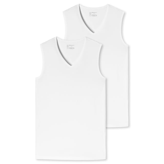 SCHIESSER Tanktop para Hombre 2-Pack - Serie "95/5", Cuello en V, S-XXL Blanco M (Medium)