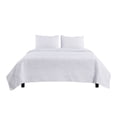 thumbnail image 3 of Videri Home Leaf Pattern Lightweight All Season Quilt Set, Ultra Soft Brushed Microfiber Bedspread, Machine Washable(White, Full/Queen), 3 of 5