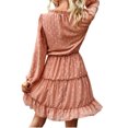 thumbnail image 4 of Vestidos Para Mujer Cuello en V Cintura Erógena Color Sólido Gasa Otoño Invierno Manga Larga Media Pantorrilla Vestido Acampanado Odeerbi ODB184453, 4 of 5