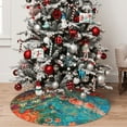thumbnail image 4 of KLL 36" Christmas Tree Skirt Mandala Colorful Xmas Tree Skirts Mat for New Year Xmas Holiday Party Indoor Outdoor Home Decoration, 4 of 5