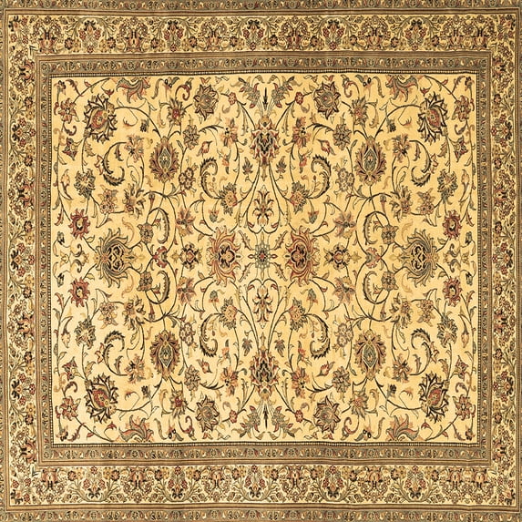 Ahgly Company Indoor Square Persian Brown Traditional Area Rugs, 4' Square