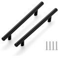 thumbnail image 1 of 2 Unités Boutons de Porte en Acier Inoxydable Noir avec Vis, Distance de Trou à Trou 160 mm, 1 of 5
