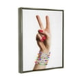 thumbnail image 4 of Stupell Industries Glam Bracelets Peace Sign Beauty & Fashion Painting Gray Floater Framed Canvas Art Print Wall Art, 17 x 21, 4 of 10