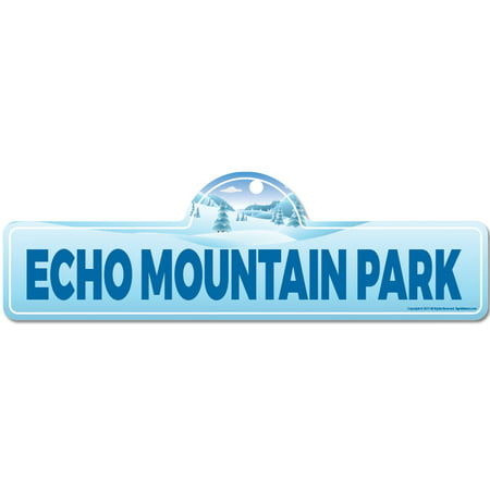 Echo Mountain Park Street Sign | Indoor/Outdoor | Skiing, Skier, Snowboarder, Décor for Ski Lodge, Cabin, Mountian House | SignMission personalized