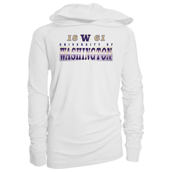 Youth Garb White Washington Huskies Marley Long Sleeve Raglan Hoodie Sunshirt