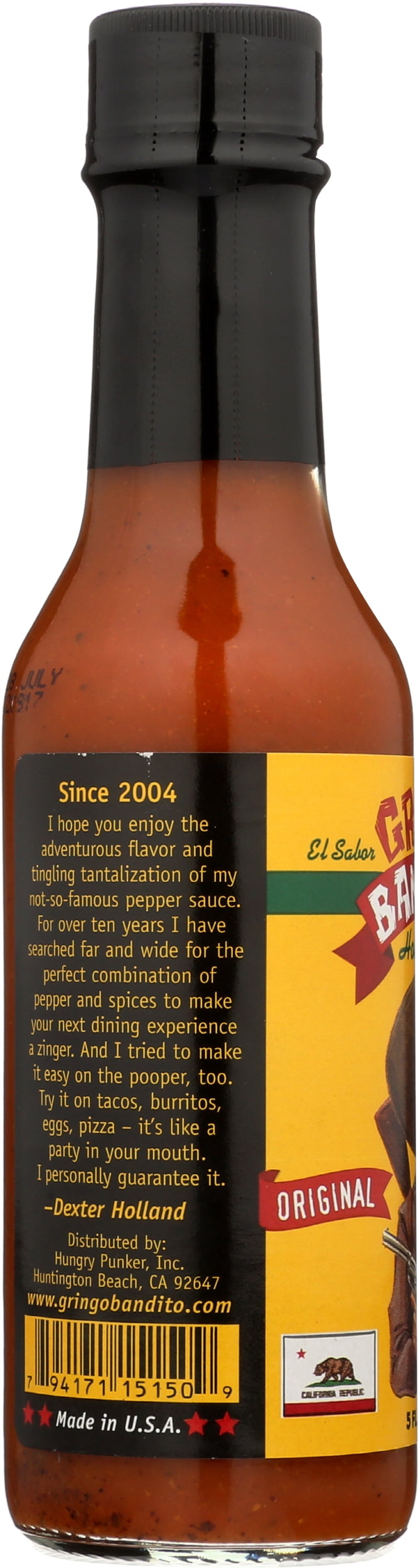 Pack of 12, Gringo Bandito Hot Sauce, 5 fl oz