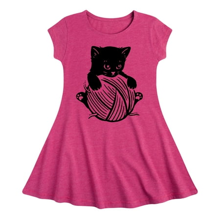 

Instant Message - Cat Yarn Kid - Toddler & Youth Girls Fit & Flare Dress
