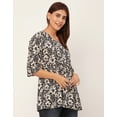 thumbnail image 3 of Moomaya 3/4 Sleeves Rayon Fit & Flare Top - Regular Fit Spring Fashion, 3 of 9