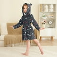 thumbnail image 2 of FORMRS Niños Bathrobe Unisex Hooded Robe Soft Plush Pajamas Sleepwear, Size 4-6T, Blue Stars Pattern, 2 of 7