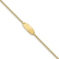thumbnail image 1 of Real 14kt Yellow Gold Semi-Solid Oval Curb ID Chain Bracelet; 7 inch; Lobster Clasp; for Adults and Teens; for Women and Men, 1 of 1