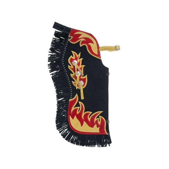 Tough 1 Western Chaps Kids Flame Design Conchos S Black 63-266