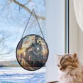 thumbnail image 5 of Train Conductor Stained Glass Window Hanging Window Suncatcher Glass Panel with Metal Chain Sun Catchers Wall Art Home Decor Gift for Women Mother's Day, Stained Glass Ornament, 5 of 6