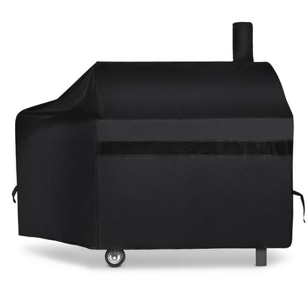 iCOVER Offset Smoker Cover, 60 inch Charcoal Pellet Grill Smoker Cover 600D Heavy Duty Waterproof BBQ Smoker Cover for Brinkmann Char-Broil Weber Nexgrill New Braunfels Oklahoma Joe's