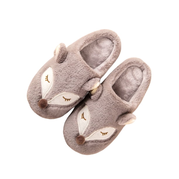 Minnieouse Zapatillas de felpa Otoño Invierno suela gruesa cálido lindo dibujos animados encantador casa dormitorio pareja zapatos para mujer hombre Accesorios de calzado Gris oscuro Minnieouse AP013043-05