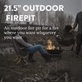 thumbnail image 2 of Durable Alloy Steel Fire Pits for Outside – 22 in Outdoor Wood Burning Fire Pit with Mesh Lid and Fire Picker – Small Fire Pit for Backyard, Porch, Deck, Camping, BBQ, 2 of 10